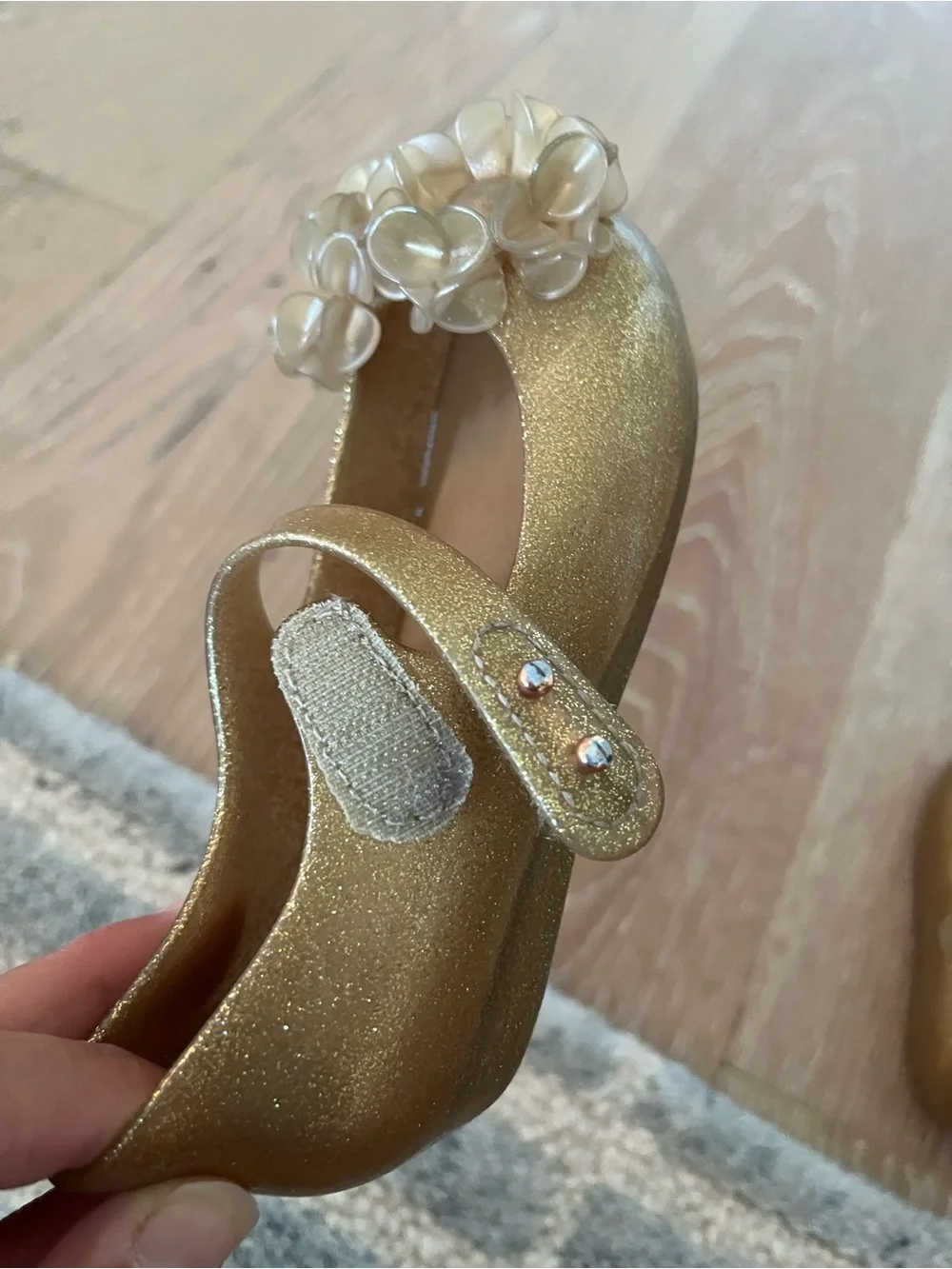 Mini Melissa Ultragirl Springtime Mary Janes - Toddler Gold